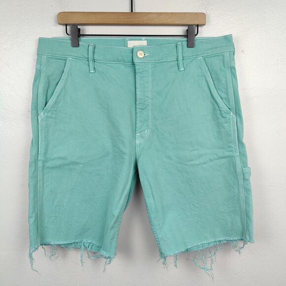 Mother‎ Mr The Devil May Care Duke Utility Shorts Mens 36 Fray Pastel Green NWOT - Picture 1 of 8